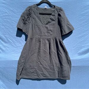 100% Cotton Old Navy Women's Medium Black V-Neck Babydoll Dress natural fibers